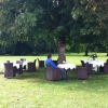 <h3>Terrasse du « Manoir Sainte Eulalie » tournage au Château de la Vérie à Challans (85)</h3>